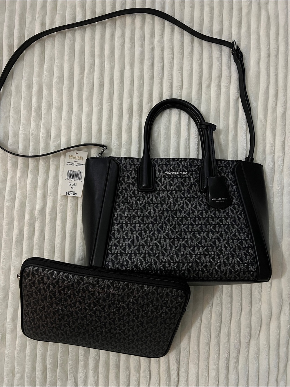 Michael Kors Black Signature MK Kali Satchel